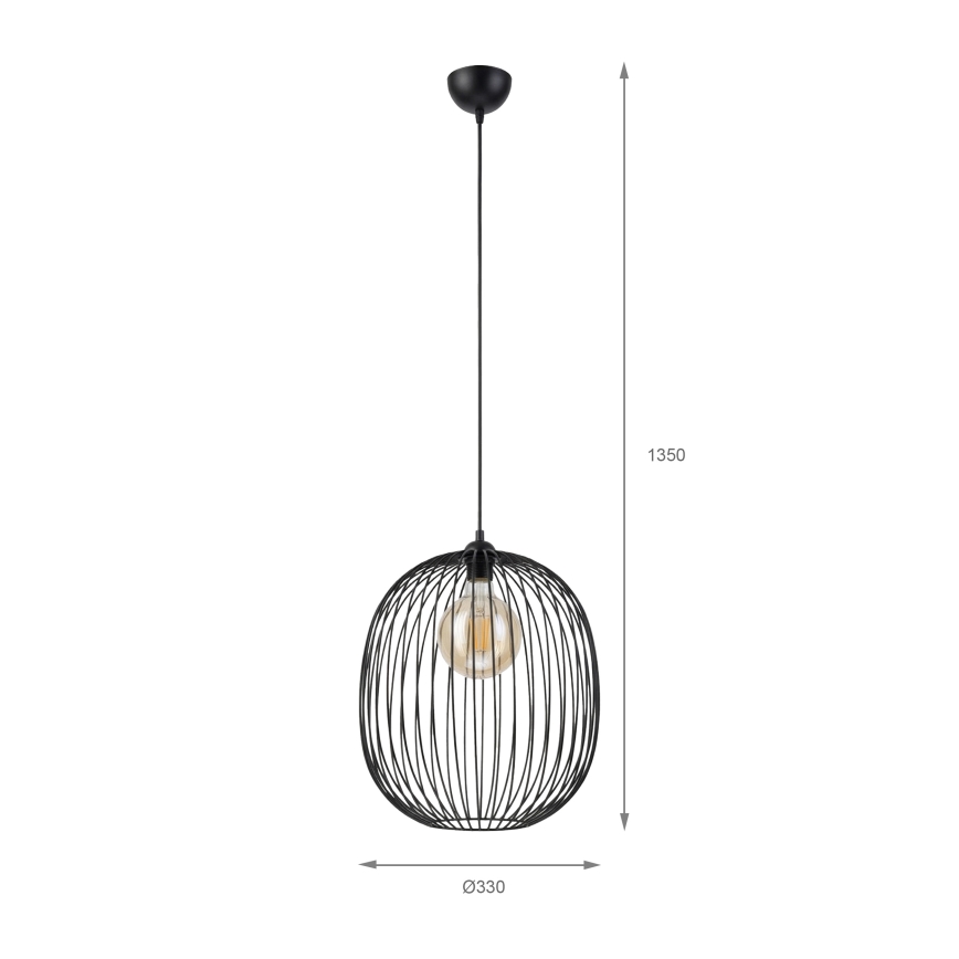 Suspension à câble DESTELLO 1xE27/15W/230V Ø 32 cm noir