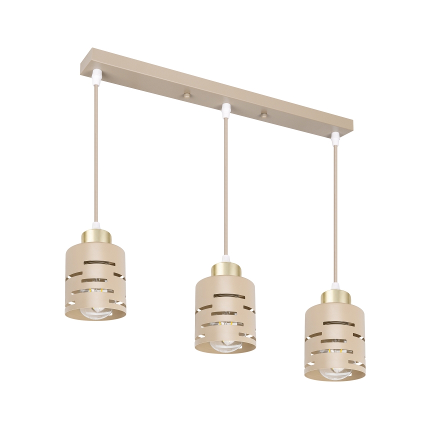Suspension à câble ELEN 3xE27/35W/230V beige/doré
