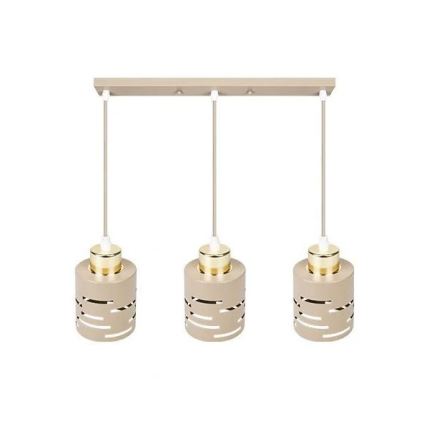 Suspension à câble ELEN 3xE27/35W/230V beige/doré