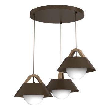 Suspension à câble FUNDA 3xE27/15W/230V marron