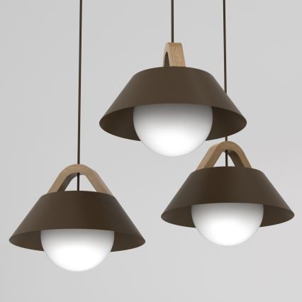 Suspension à câble FUNDA 3xE27/15W/230V marron