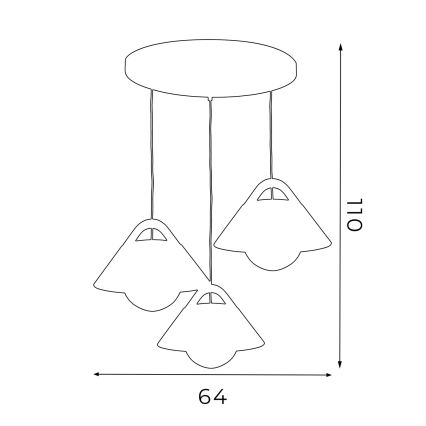Suspension à câble FUNDA 3xE27/15W/230V marron