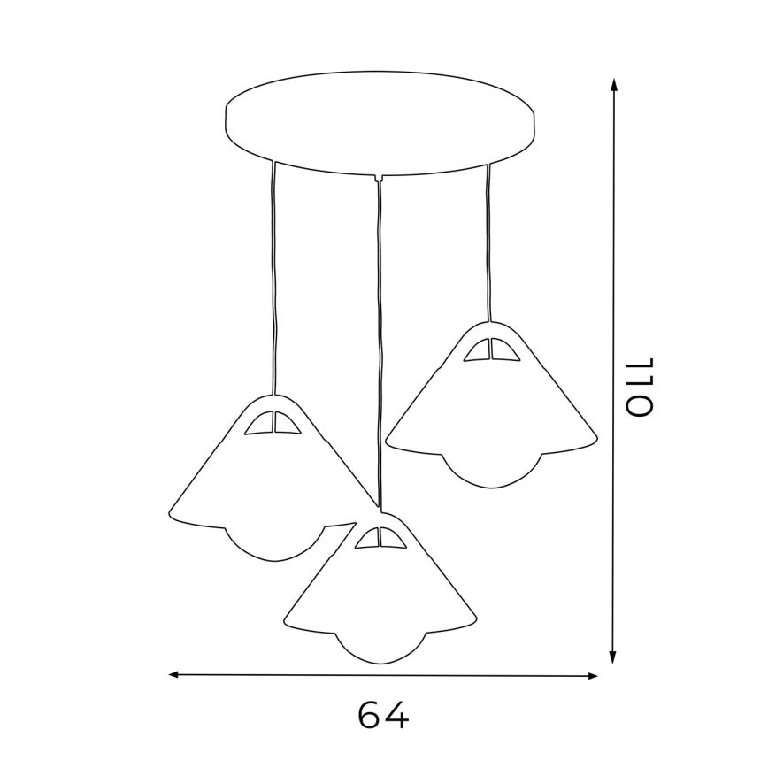 Suspension à câble FUNDA 3xE27/15W/230V marron