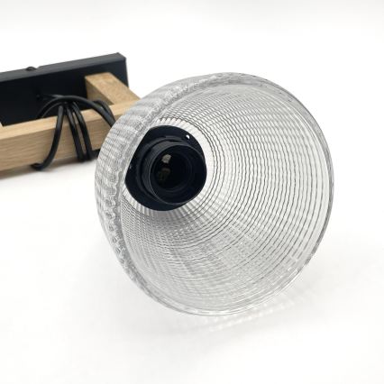 Suspension à câble LEANDRA 1xE27/15W/230V chêne/noir