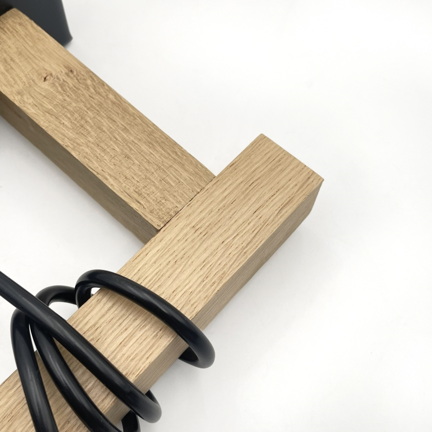 Suspension à câble LEANDRA 1xE27/15W/230V chêne/noir