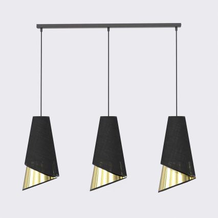 Suspension à câble MODA 3xE27/15W/230V noir/doré