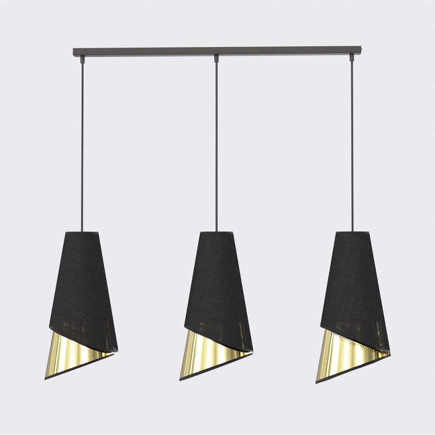 Suspension à câble MODA 3xE27/15W/230V noir/doré