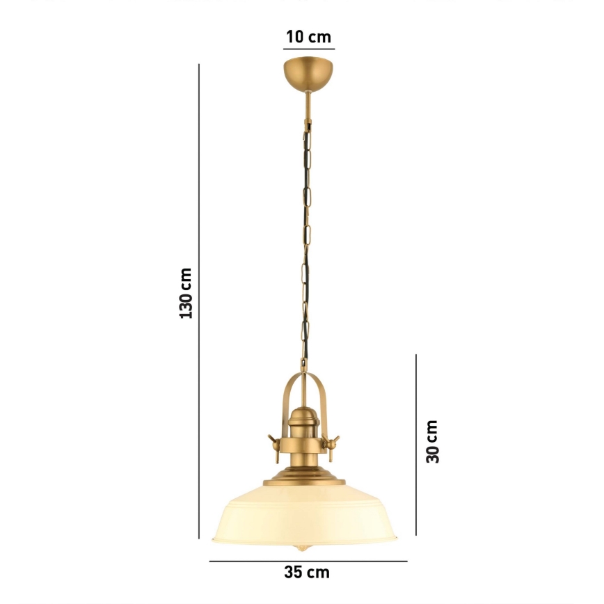 Suspension à câble MONZA 1xE27/40W/230V Ø 35 cm crème/bronze