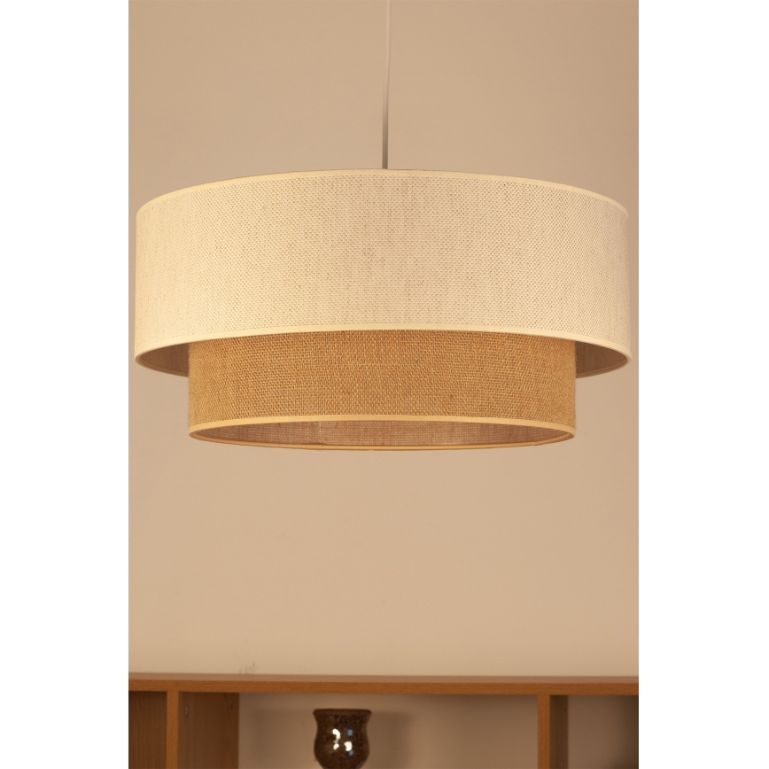Suspension à câble NATIA 1xE27/60W/230V Ø 45 cm blanc/marron