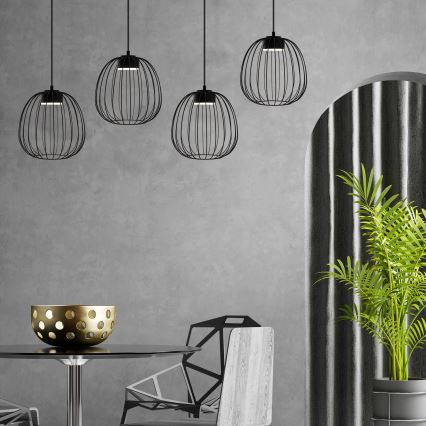 Suspension à câble OVELLA 1xGX53/10W/230V Ø 25 cm noire