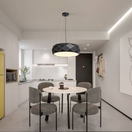 Suspension à câble REUS 3xE27/40W/230V Ø 47 cm noire