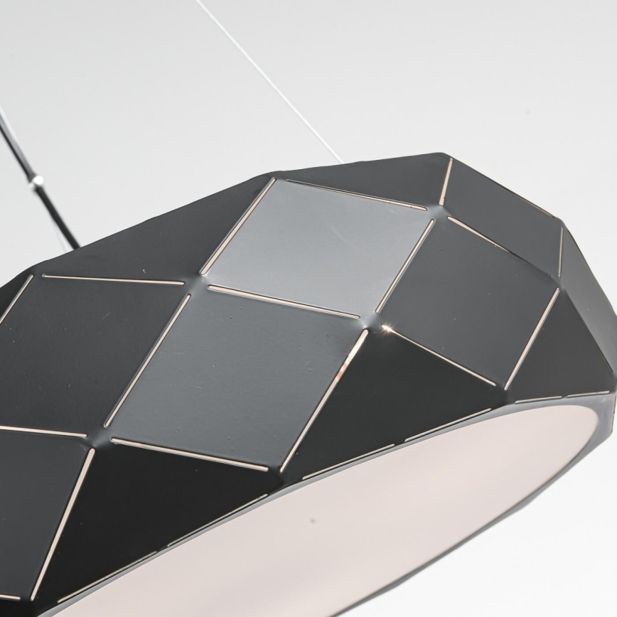 Suspension à câble REUS 3xE27/40W/230V Ø 47 cm noire