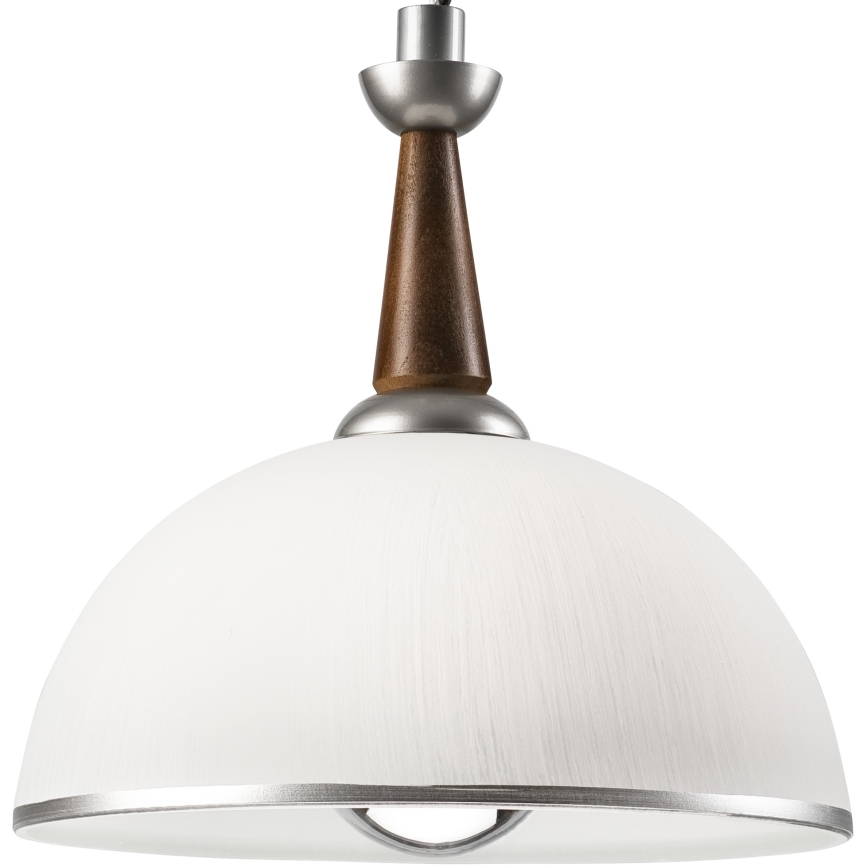 Suspension à hauteur réglable CHIARA 1xE27/60W/230V argent/marron foncé/hêtre
