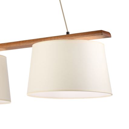 Suspension AIDA sur câble 2xE27/15W/230V Ø 35 cm chêne/crème