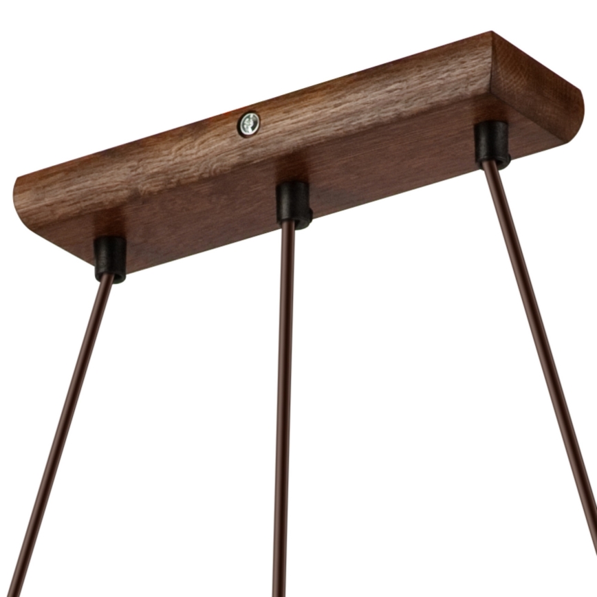 Suspension AIDA sur câble, 3x E27/60W/230V, Ø 25 cm, chêne/noyer