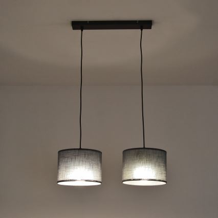 Suspension ALBA sur câble 2xE27/15W/230V gris