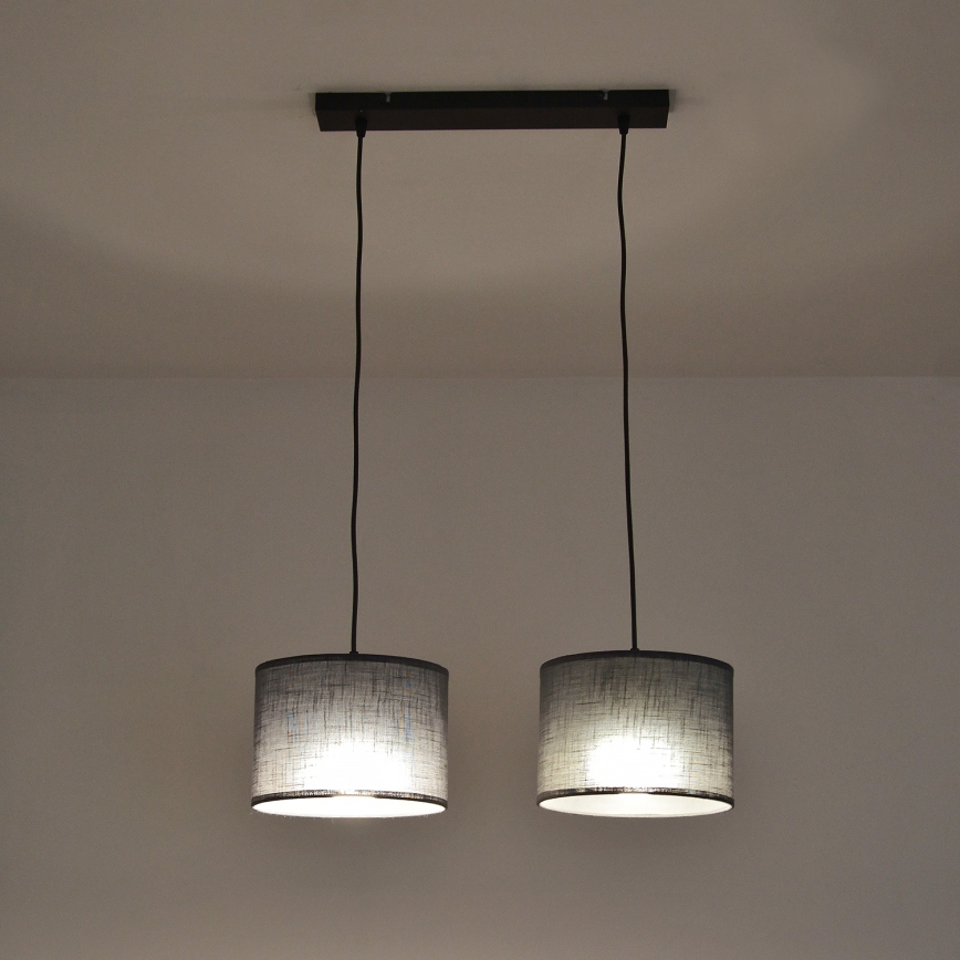 Suspension ALBA sur câble 2xE27/15W/230V gris
