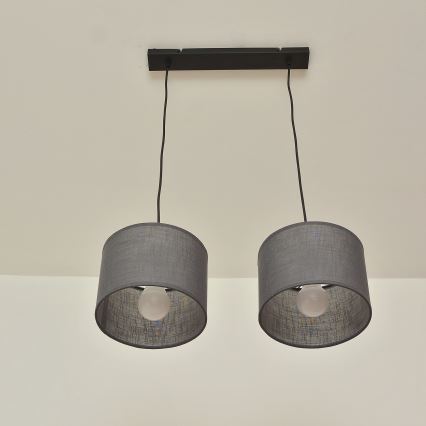 Suspension ALBA sur câble 2xE27/15W/230V gris