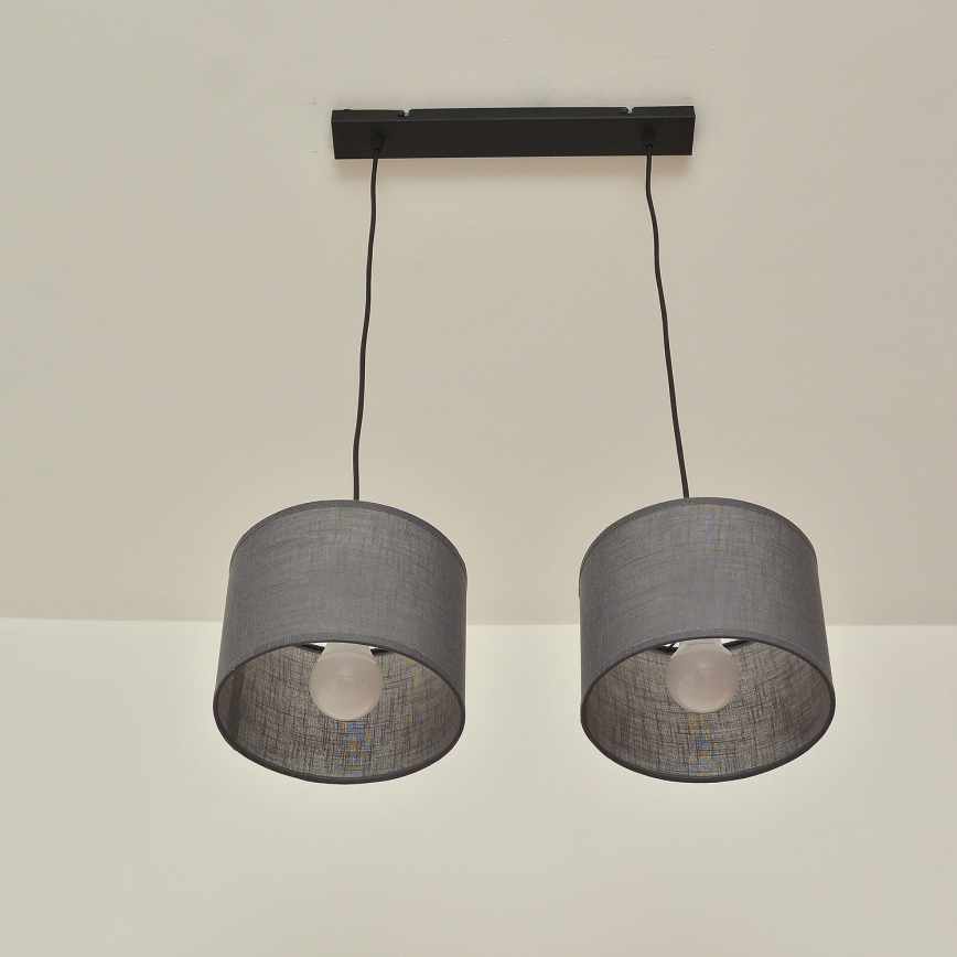Suspension ALBA sur câble 2xE27/15W/230V gris