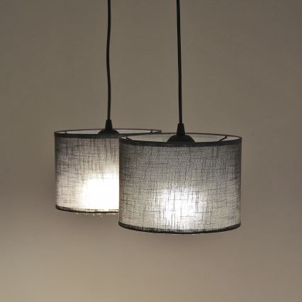 Suspension ALBA sur câble 2xE27/15W/230V gris