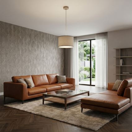 Suspension ARDEN sur câble 1xE27/15W/230V Ø 40 cm beige