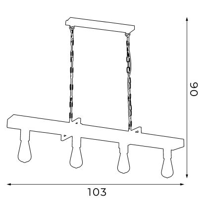 Suspension avec chaîne HARD 4xE27/60W/230V
