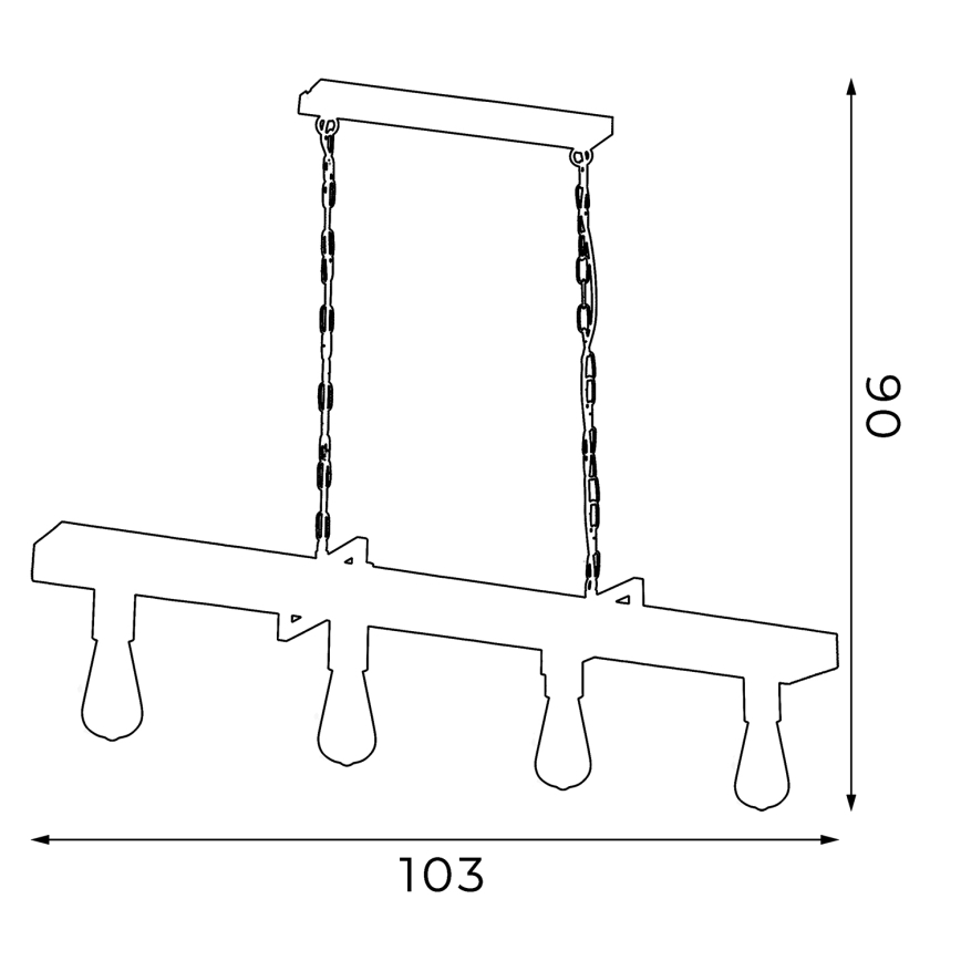 Suspension avec chaîne HARD 4xE27/60W/230V