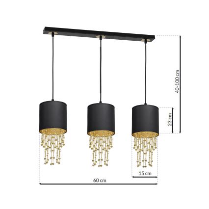 Suspension avec fil ALMERIA 3xE27/60W/230V