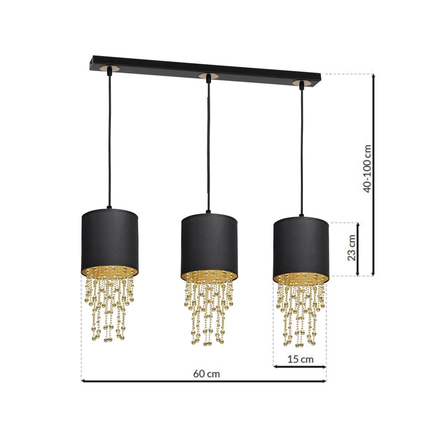 Suspension avec fil ALMERIA 3xE27/60W/230V