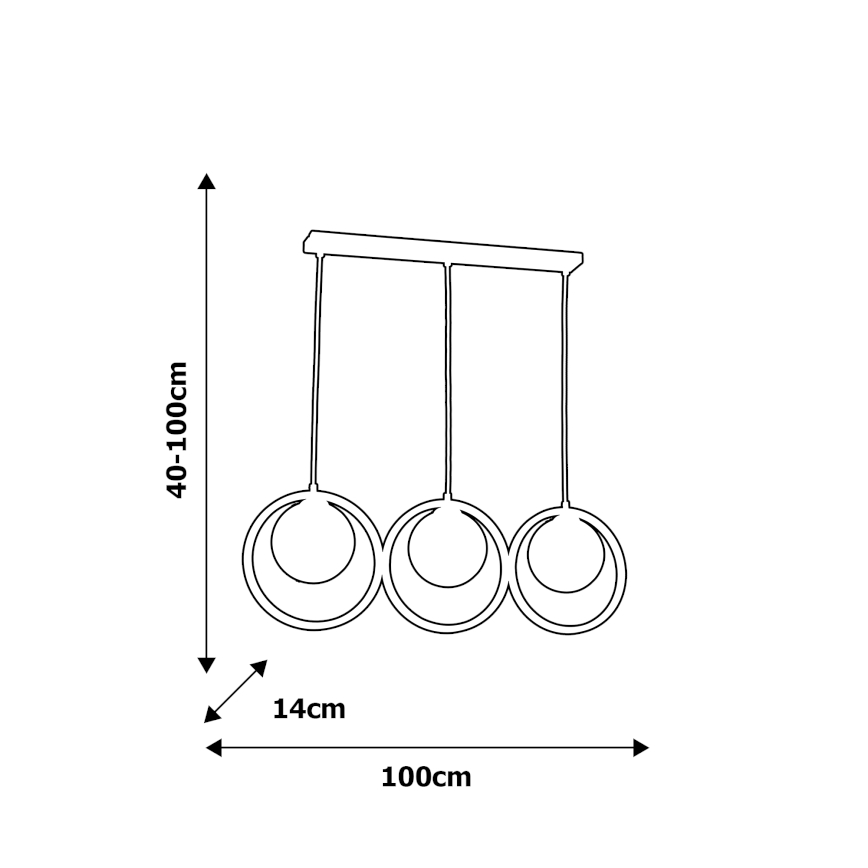 Suspension avec fil BOSTON 3xE14/40W/230V