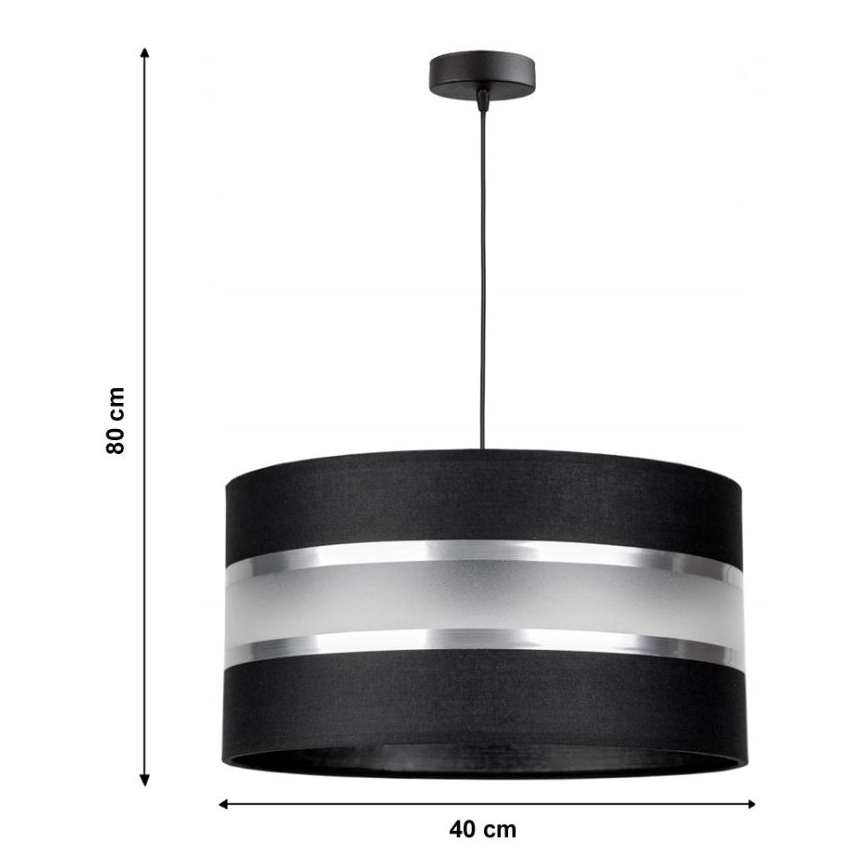 Suspension avec fil CORAL 1xE27/60W/230V noir