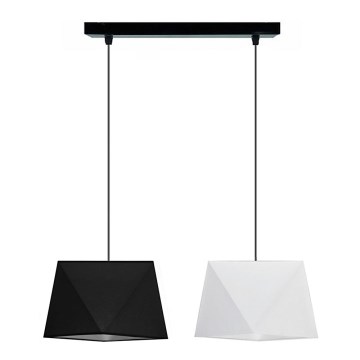 Suspension avec fil DIAMENT 2xE27/60W/230V noir et blanc