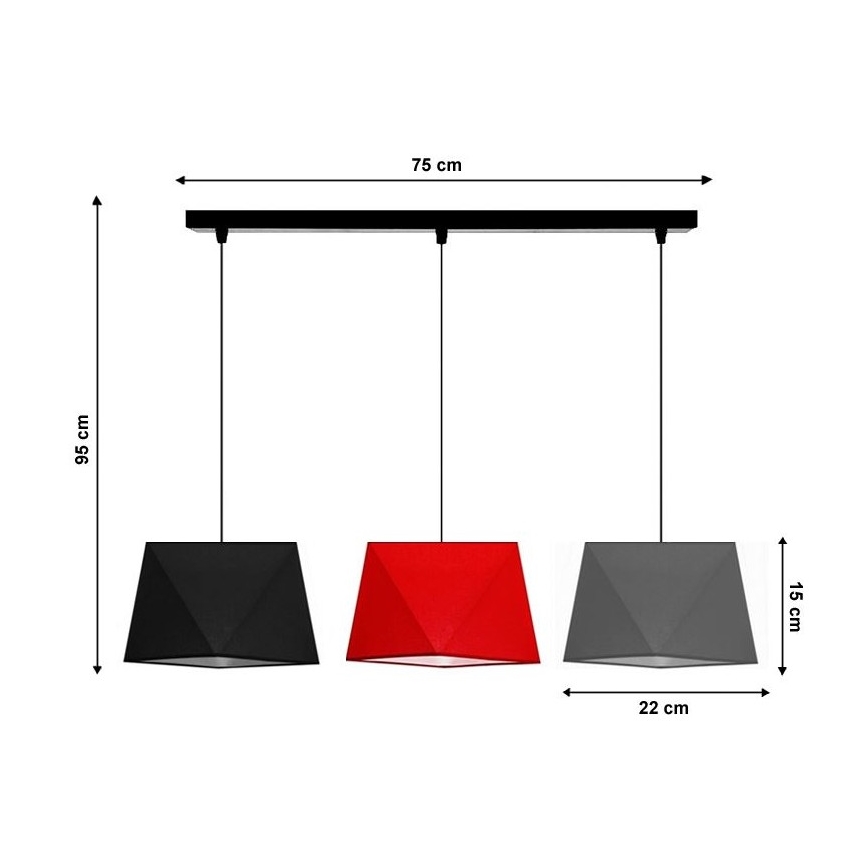 Suspension avec fil DIAMENT 3xE27/60W/230V