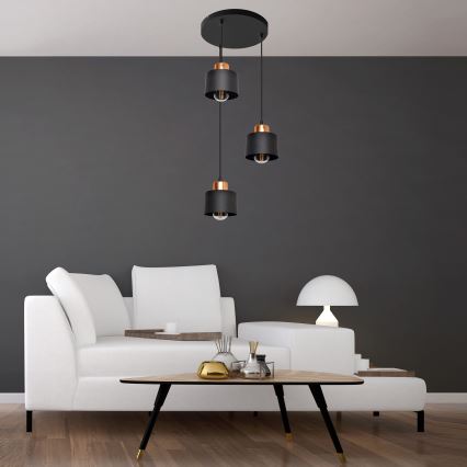 Suspension avec fil EDISON 3xE27/15W/230V