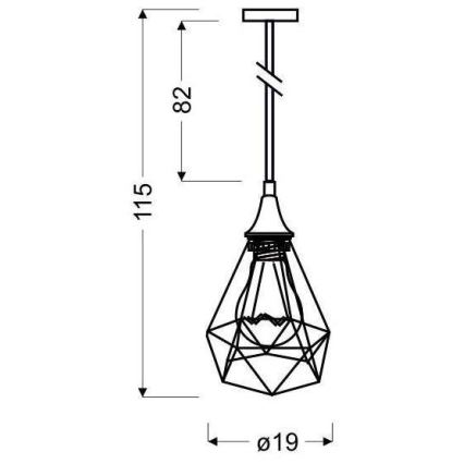 Suspension avec fil GRAF 1xE27/60W/230V