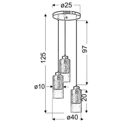 Suspension avec fil LIBANO 3xE27/60W/230V