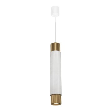 Suspension avec fil Marble blanc/laiton 1xGU10/8W/230V