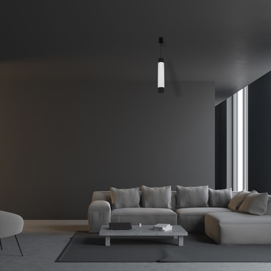 Suspension avec fil MARBLE BLANC/NOIR 1xGU10/8W/230V