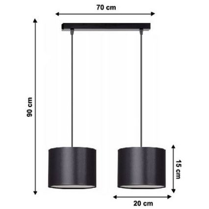 Suspension avec fil TUZ 2xE27/60W/230V