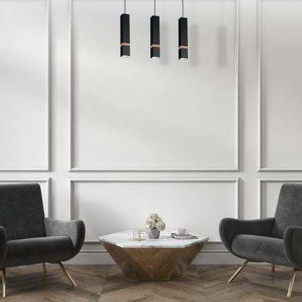 Suspension avec fil VIDAR 3xGU10/25W/230V noir