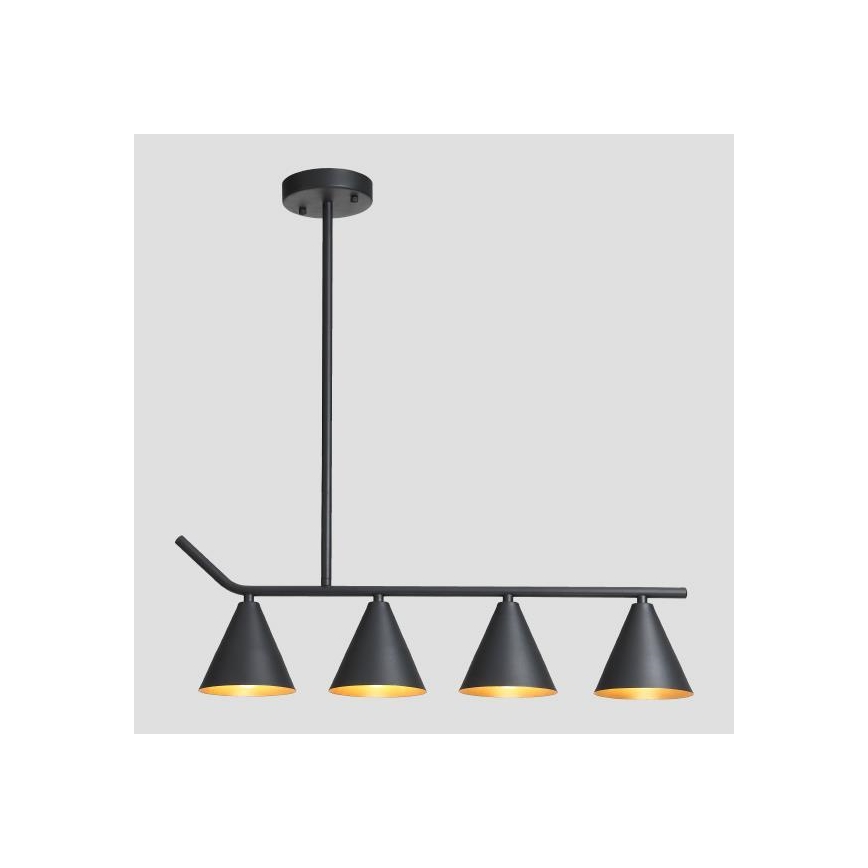Suspension avec tige 4xΕ27/40W/230V noir