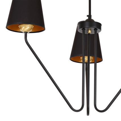 Suspension avec tige VICTORIA 3xE27/60W/230V noir