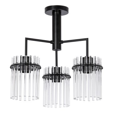Suspension-barre 3xE27/60W/230V noir/transparent