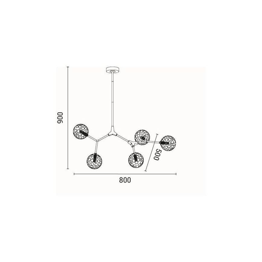Suspension-barre 5xG9/15W/230V gris