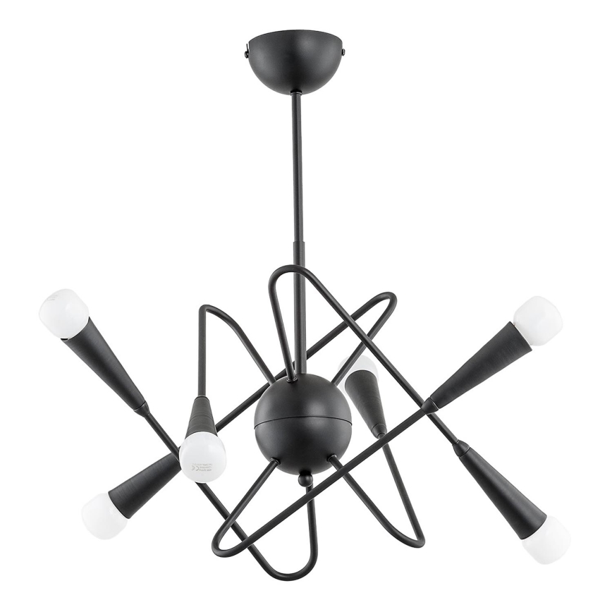 Suspension-barre APPER 6xE14/10W/230V noir
