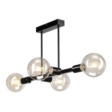 Suspension barre ASTRID 4xE27/60W/230V noire