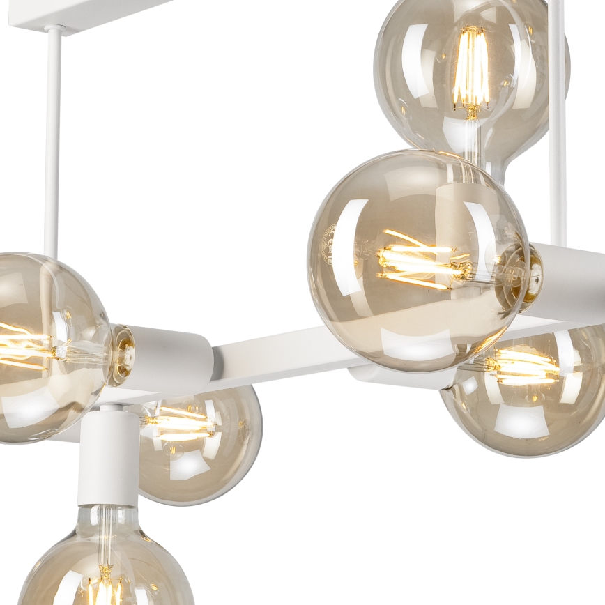 Suspension-barre ASTRID 8xE27/60W/230V blanc