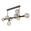 Suspension-barre ASTRID 8xE27/60W/230V noir