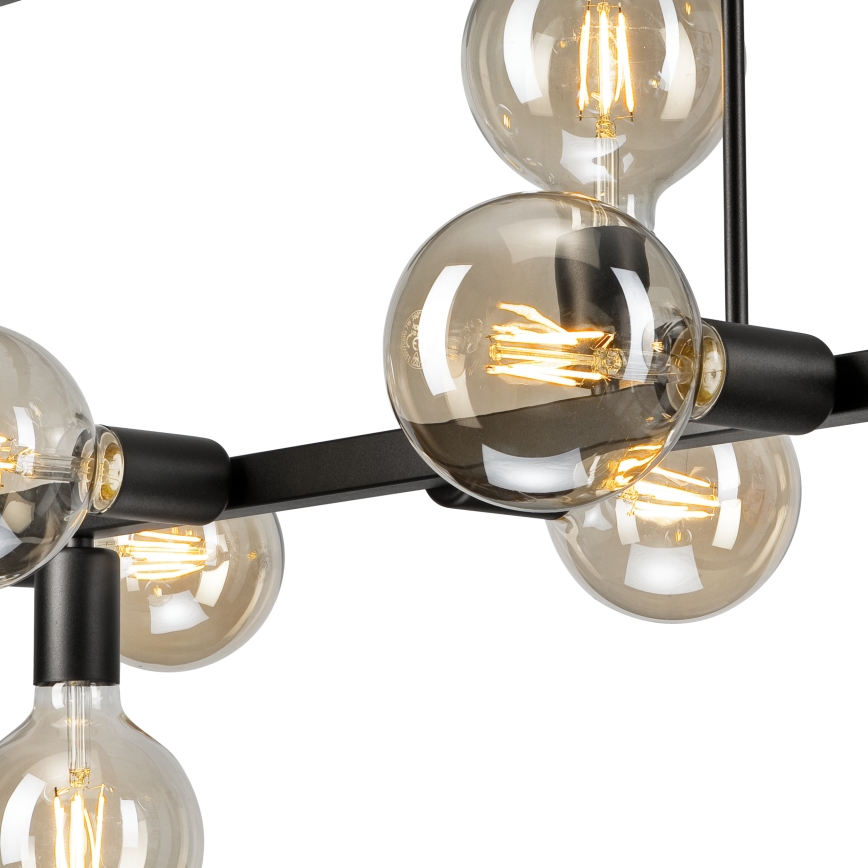 Suspension-barre ASTRID 8xE27/60W/230V noir