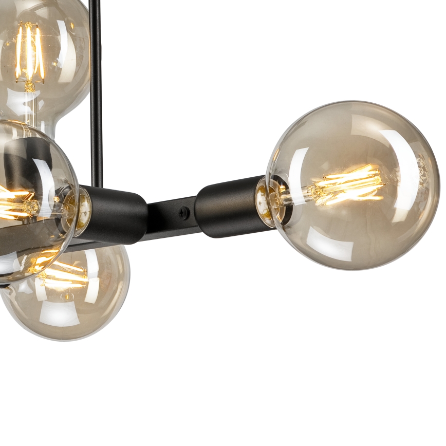 Suspension-barre ASTRID 8xE27/60W/230V noir
